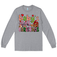 Heather Grey baby's first christmas Long Sleeve Tee - FaDigitalArtStudio
