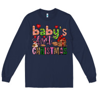 Navy baby's first christmas Long Sleeve Tee - FaDigitalArtStudio