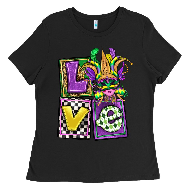 Love Mardi Gras Ladies Tee by OliviaCreatesArt | Teevron
