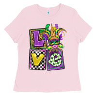 Bubblegum Pink love mardi gras Ladies Tee - OliviaCreatesArt