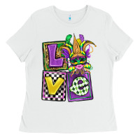White love mardi gras Ladies Tee - OliviaCreatesArt