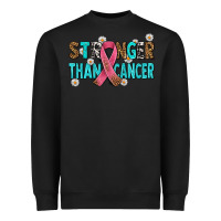 Black stronger than cancer with cancer ribbon Heavyweight Sweatshirt - AdoDesignShop