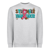 Heather Grey stronger than cancer with cancer ribbon Heavyweight Sweatshirt - AdoDesignShop
