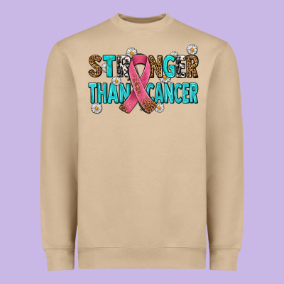 Stronger Than Cancer With Cancer Ribbon Heavyweight Sweatshirt Designed By Adodesignshop