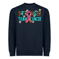 Navy stronger than cancer with cancer ribbon Heavyweight Sweatshirt - AdoDesignShop