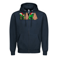 Navy mama with christmas tree cake ado Zipper Hoodie - AdoDesignShop