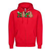 Red mama with christmas tree cake ado Zipper Hoodie - AdoDesignShop