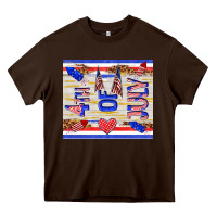 Chocolate Brown 4 th of july Heavy Core Tee - TumblerDesignByShophia