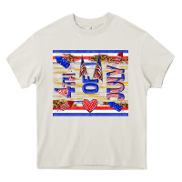 Cream 4 th of july Heavy Core Tee - TumblerDesignByShophia