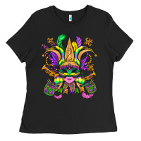 Black mardi gras mask Ladies Tee - OliviaCreatesArt