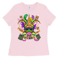 Bubblegum Pink mardi gras mask Ladies Tee - OliviaCreatesArt
