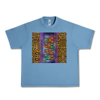 Pebble Blue Leopard nana Urban Heavy Tee - FaDigitalArtStudio