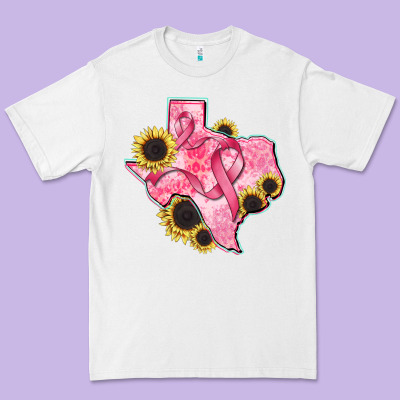 Texas Map Breast Cancer Premium Tee Designed By Cowgirlartshop