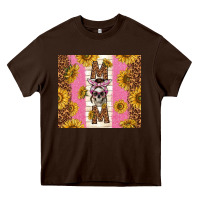 Chocolate Brown skull mom sunflowers Heavy Core Tee - TumblerDesignByShophia