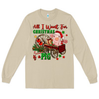 Mushroom all i want for christmas is a pig Long Sleeve Tee - FaDigitalArtStudio