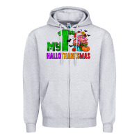 Heather Grey my first hallothanksmas Zipper Hoodie - AdoDesignShop