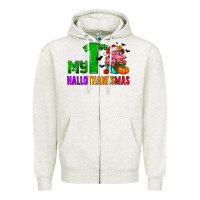 Oatmeal Heather my first hallothanksmas Zipper Hoodie - AdoDesignShop