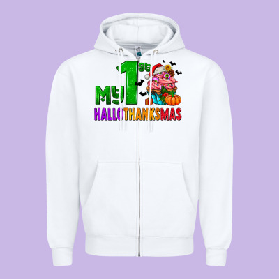 My First Hallothanksmas Zipper Hoodie Designed By Adodesignshop