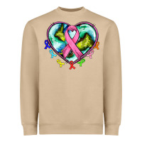 Mushroom heart earth and cancer ribbon Heavyweight Sweatshirt - AdoDesignShop
