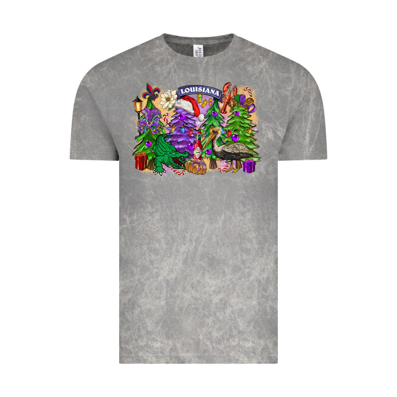 Christmas Louisiana Mardi Gras Trees Vintage Tee by FaDigitalArtStudio | Teevron