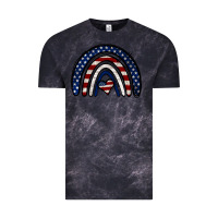 Cloud Black USA American Flag Rainbow Vintage Tee - Jasminsmagicworld