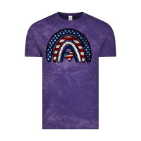 Cloud Purple USA American Flag Rainbow Vintage Tee - Jasminsmagicworld