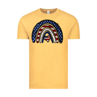 Vintage Mustard USA American Flag Rainbow Vintage Tee - Jasminsmagicworld