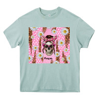 Arona skull mom pink glitter with daisy Heavy Core Tee - TumblerDesignByShophia