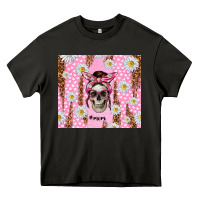 Asphalt skull mom pink glitter with daisy Heavy Core Tee - TumblerDesignByShophia