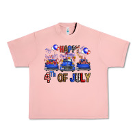 Salmon Western Truck Hello Fourth Of July America Urban Heavy Tee - FaDigitalArtStudio