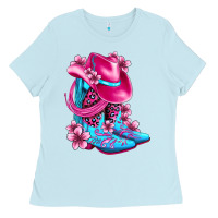 Baby Blue valentine cowboy boots and hat olivia Ladies Tee - OliviaCreatesArt