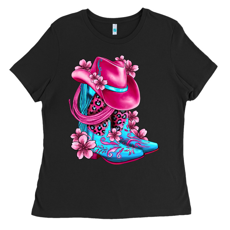 Valentine Cowboy Boots And Hat Olivia Ladies Tee by OliviaCreatesArt | Teevron