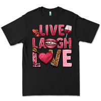 Black Live laugh love Valentine's Day Premium Tee - HowdyJamesFarm