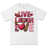White Live laugh love Valentine's Day Premium Tee - HowdyJamesFarm