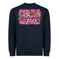 Navy pinktober with cancer ribbon Heavyweight Sweatshirt - AdoDesignShop