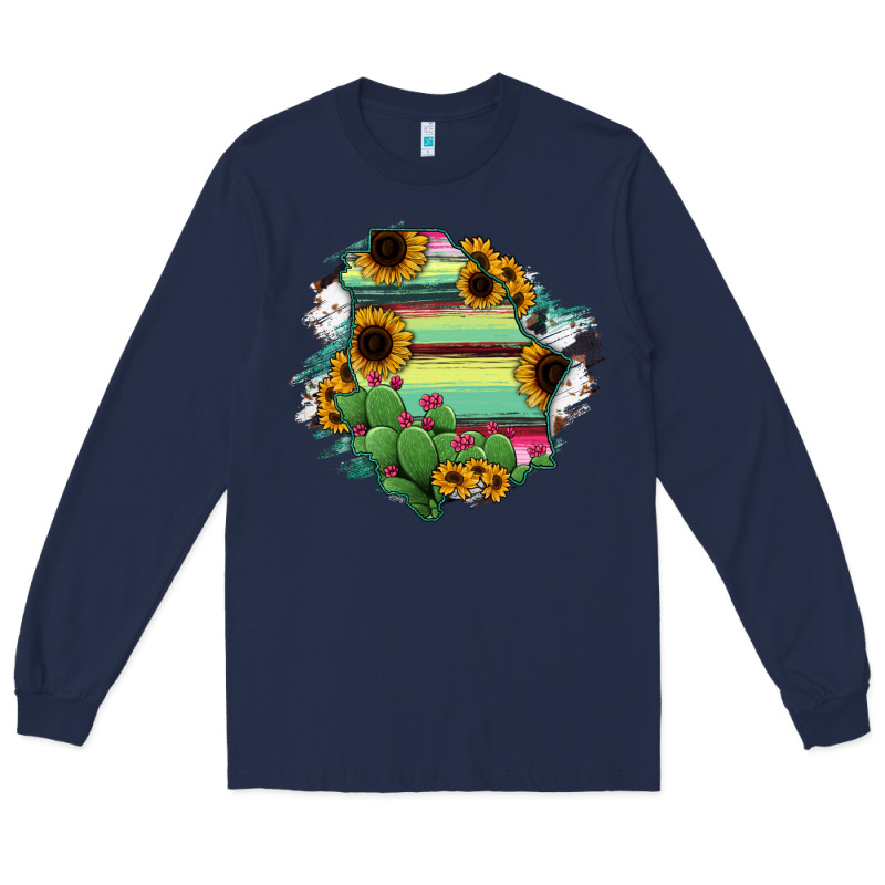 Chihuahua State Of Mexico Map Long Sleeve Tee by RanaPortraitStore | Teevron