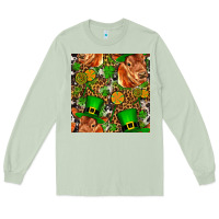 Matcha st patricks  cow with candy Long Sleeve Tee - FaDigitalArtStudio