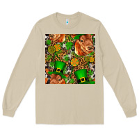 Mushroom st patricks  cow with candy Long Sleeve Tee - FaDigitalArtStudio