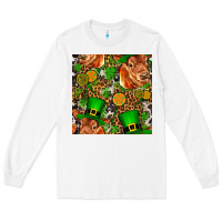 White st patricks  cow with candy Long Sleeve Tee - FaDigitalArtStudio