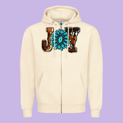 Joy With Gemstone Ado Zipper Hoodie Designed By Adodesignshop