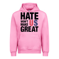 Fuchsia Pink hate won't make us great black Urban Hoodie - artisFamous