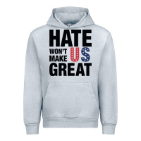 Heather Grey hate won't make us great black Urban Hoodie - artisFamous