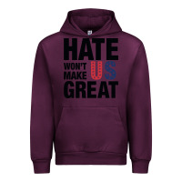 Mauve Wine hate won't make us great black Urban Hoodie - artisFamous