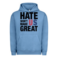 Pigment Pebble Blue hate won't make us great black Urban Hoodie - artisFamous