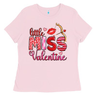 Bubblegum Pink little miss valentine Ladies Tee - OliviaCreatesArt