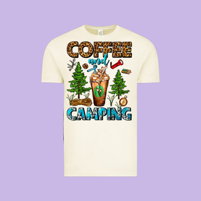 Coffee And Camping Frappe Vintage Tee Designed By Fadigitalartstudio