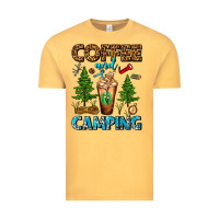 Vintage Mustard Coffee And Camping Frappe Vintage Tee - FaDigitalArtStudio