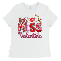 White little miss valentine Ladies Tee - OliviaCreatesArt