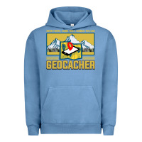 Pigment Pebble Blue Geocaching, geocaching travel bug, geocache, Urban Hoodie - artisFamous