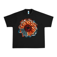 Black American Flag sunflower 4th of july Urban Heavy Tee - FaDigitalArtStudio
